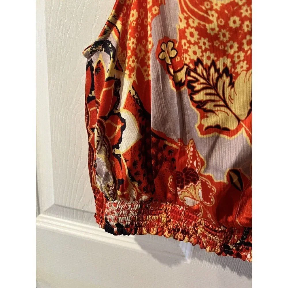 Free People Intimately Blouse Womens S Cropped Weekend in Montauk Cami Coquette